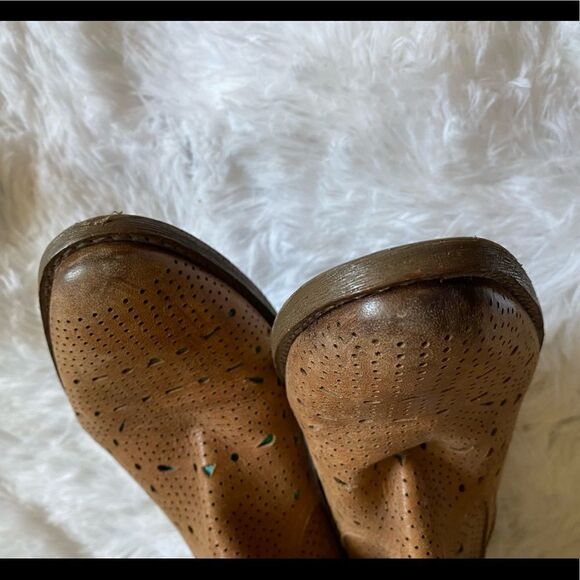 Reba Cowboy Boots Size 7 Leather Western Coastal Cowgirl Cutout Teal Underlay - Picture 10 of 12